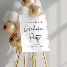 卒業パーティー歓迎サインのミニマリストの卒業