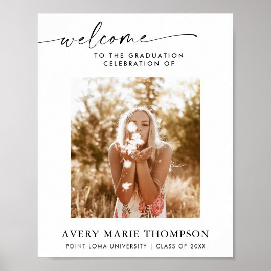 卒業パーティー歓迎サイン | Bohoフォトウェルカム ポスター (正面)