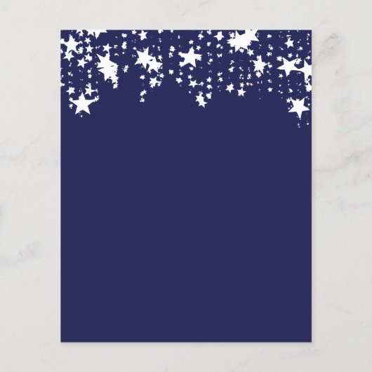 卒業パーティー海軍の青い白い予算招待状 (裏面)