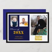 卒業パーティー海軍フォト招待状 招待状 (正面/裏面)