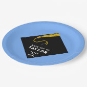 卒業パーティー淡い青 ペーパープレート (アングル)