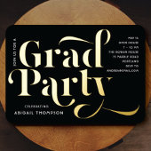 卒業パーティー発表フォイル実在ヘッドライン 箔招待状