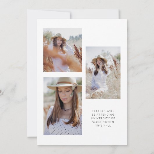 卒業パーティー発表招待状カード セーブザデート (裏面)