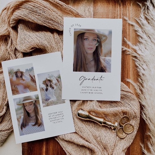 卒業パーティー発表招待状カード セーブザデート