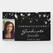 卒業パーティー白黒の星写真2025 横断幕 (横)