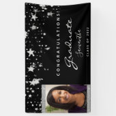 卒業パーティー白黒の星写真2025 横断幕 (縦)