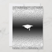 卒業パーティー白黒グラデーション紙吹雪 招待状 (裏面)