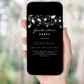 卒業パーティー白黒スターエレガント 招待状