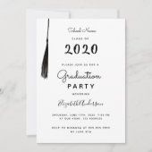 卒業パーティー白黒タッセル2025 招待状 (正面)