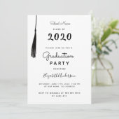 卒業パーティー白黒タッセル2025 招待状 (スタンド正面)