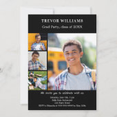 卒業パーティー白黒写真コラージュ 招待状 (正面)