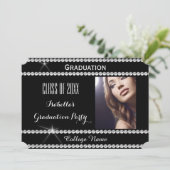 卒業パーティー白黒写真 招待状 (スタンド正面)