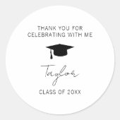 卒業パーティー祝の好意に感謝 ラウンドシール (正面)