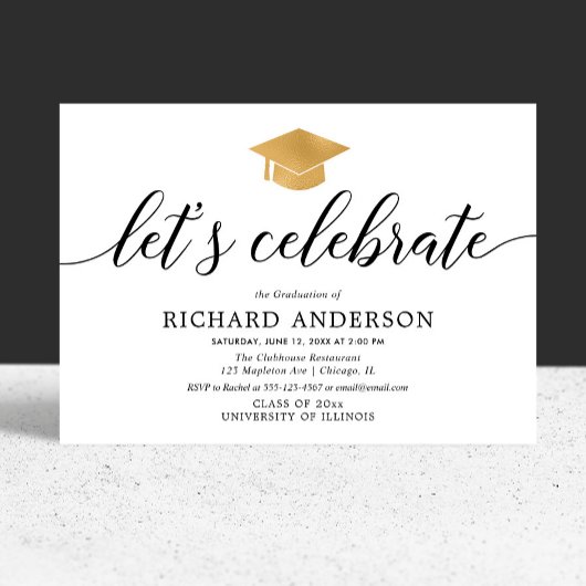 卒業パーティー祝シンプルよモダン 招待状