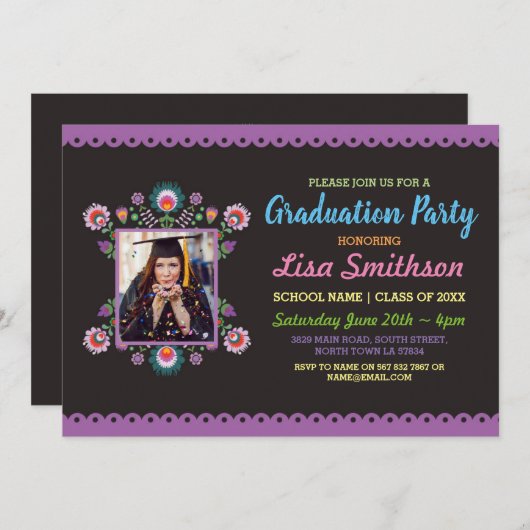 卒業パーティー祭メキシコ写真大学院 招待状 (正面/裏面)