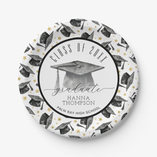 卒業パーティー紙プレート | 大学院パーティー ペーパープレート (正面)