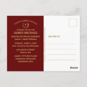 卒業パーティー聖書の詩のフォトマルーン金ゴールド ポストカード (裏面)