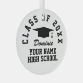 卒業パーティー記念オーナメントと紐 ガラスオーナメント (正面右)
