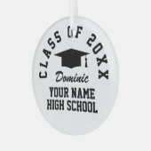 卒業パーティー記念オーナメントと紐 ガラスオーナメント (正面左)