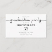 卒業パーティー詳細カード、ミニ卒業 エンクロージャーカード (正面)