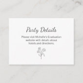 卒業パーティー詳細QRコードシンプル植物学 エンクロージャーカード (正面)