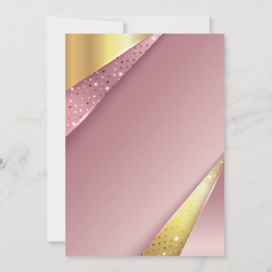 卒業パーティー輝くピンクのサテンの花柄 招待状 (裏面)