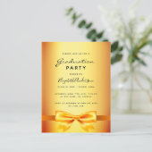 卒業パーティー金ゴールドの招待 ポストカード (スタンド正面)