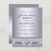 卒業パーティー銀の弓の招待状 ポストカード (正面/裏面)