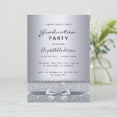 卒業パーティー銀エレガント弓 招待状 (スタンド正面)