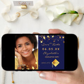 卒業パーティー青い金ゴールド星写真2025 セーブザデート