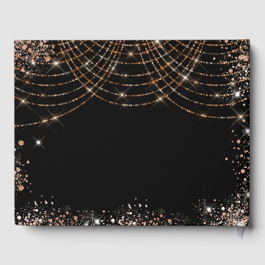 卒業パーティー黒い金ゴールドの輝き ゲストブック (裏面)