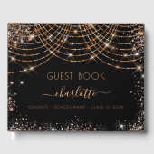 卒業パーティー黒い金ゴールドの輝き ゲストブック (正面)