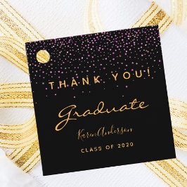 卒業パーティー黒パープル感謝してい金ゴールドユー2025 フェイバータグ