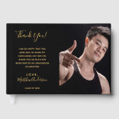 卒業パーティー黒写真感謝していあなた ゲストブック (正面)