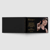 卒業パーティー黒写真感謝していあなた ゲストブック (全面)