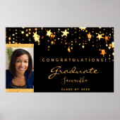 卒業パーティー黒金ゴールド星写真2023 ポスター (正面)