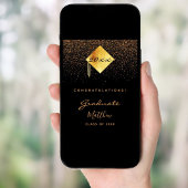 卒業パーティー黒金ゴールド紙吹雪卒業 ポスター