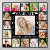 卒業パーティー17フォトコラージュパーソナライズされた ポスター (正面)