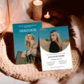 卒業パーティー2写真モダンGrad 2024 招待状