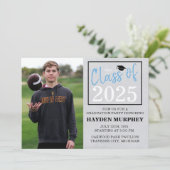 卒業パーティー2023オープンハウスフォトライトブルー 招待状 (スタンド正面)