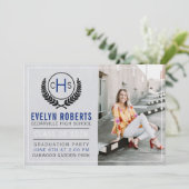 卒業パーティー2023モノグラムブルー 招待状 (スタンド正面)