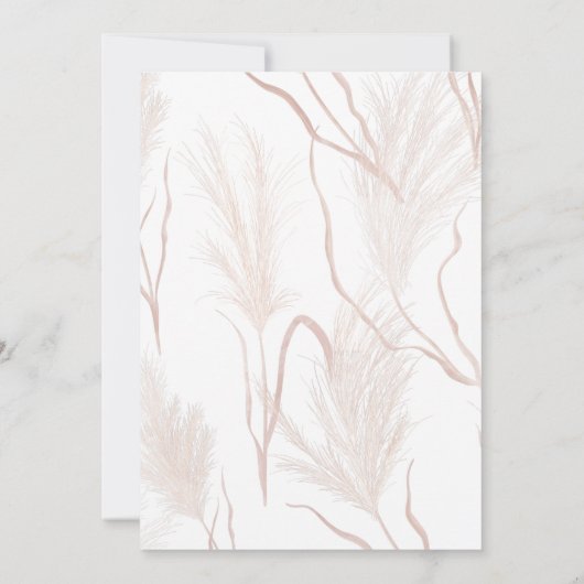 卒業パーティー2024スクリプトパンパスグラスフローラ 招待状 (裏面)