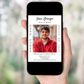 卒業パーティー2025の白い黒の写真教室 招待状