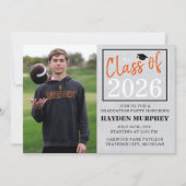 卒業パーティー2025オープンハウスフォトオレンジ 招待状 (正面)