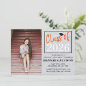 卒業パーティー2025オープンハウスフォトオレンジ 招待状 (スタンド正面)