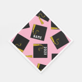 卒業パーティー2025ピンク スタンダードランチョンナプキン (角)