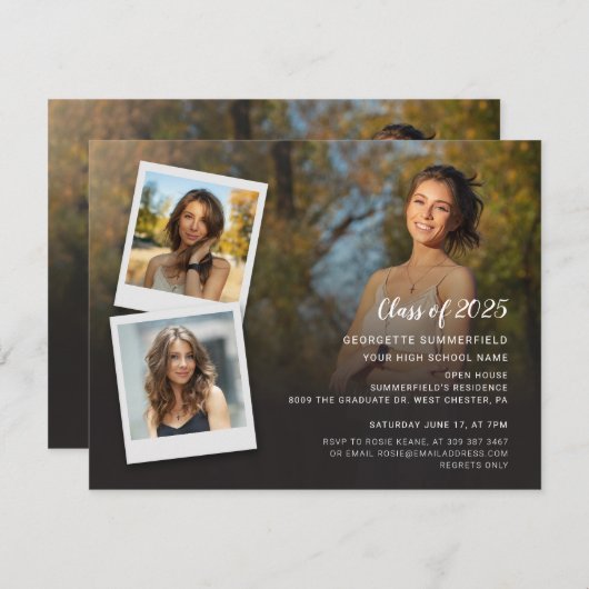 卒業パーティー2025フォトコラージュ招待状 招待状 (正面/裏面)