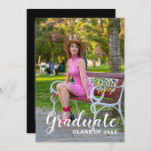 卒業パーティー2025写真 – Chic Script 招待状 (正面/裏面)