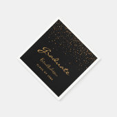 卒業パーティー2025年卒業ブラック金ゴールド スタンダードカクテルナプキン (角)