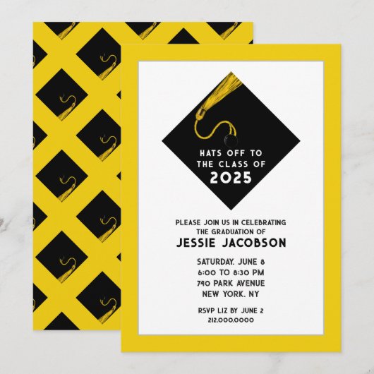 卒業パーティー2025招待状 招待状 (正面/裏面)